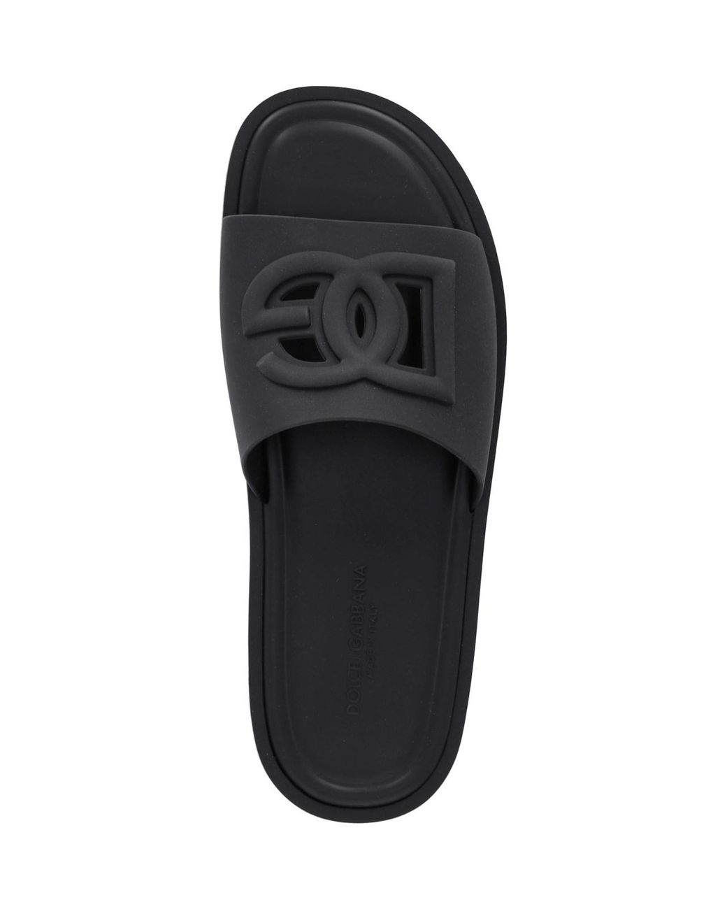 Dolce & Gabbana Black Slide Sandals "Beachwear" for men