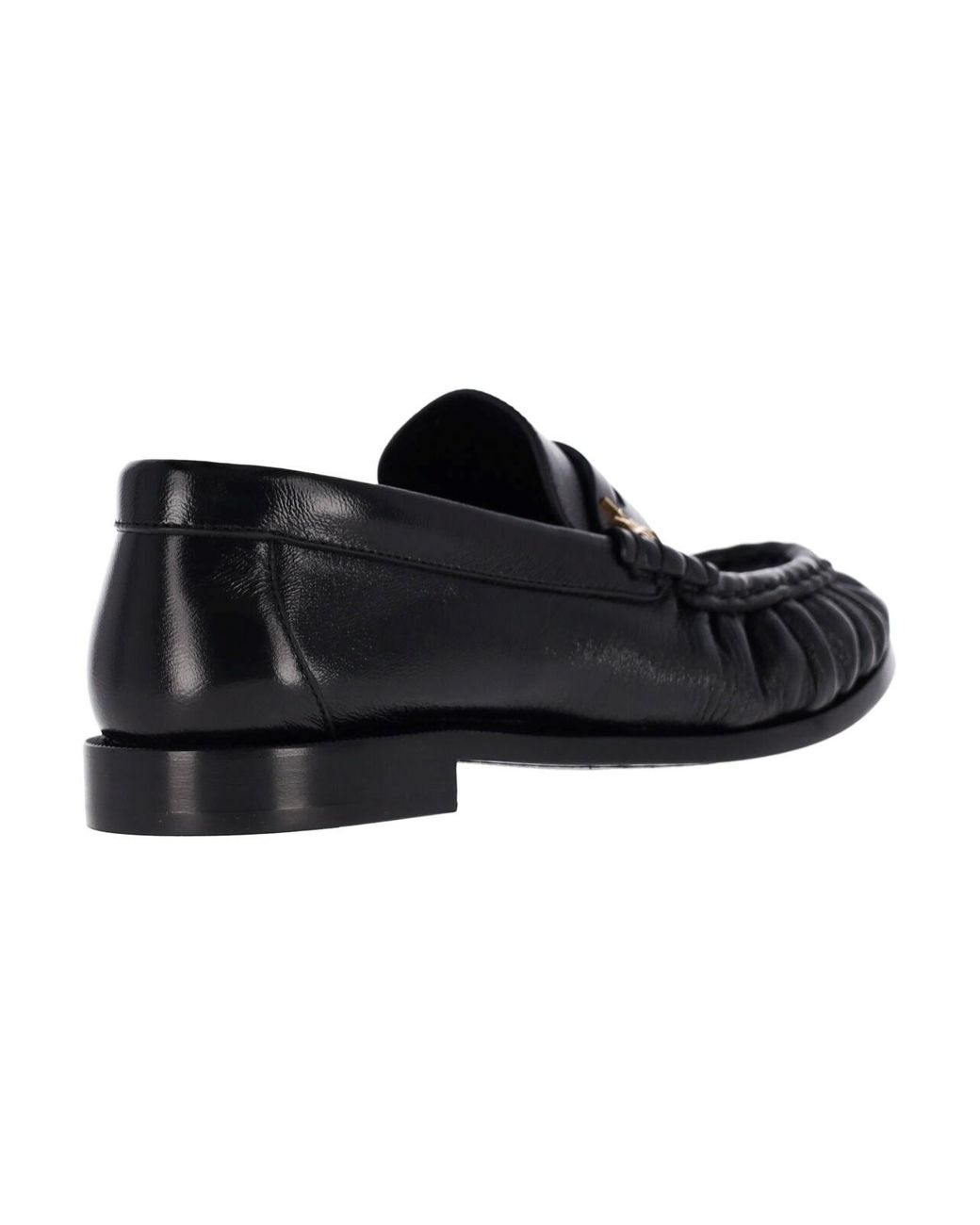 Saint Laurent Black Leather Fringe Loafers
