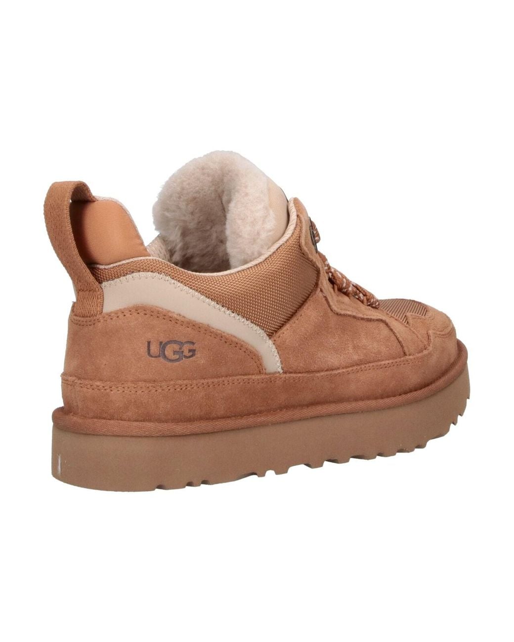 Ugg Brown Low Top Logo Patch Suede & Fabric Sneaker For for men