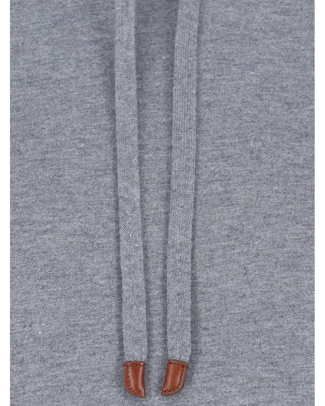 Loro Piana Gray Hooded Sweatshirt "Banyan"