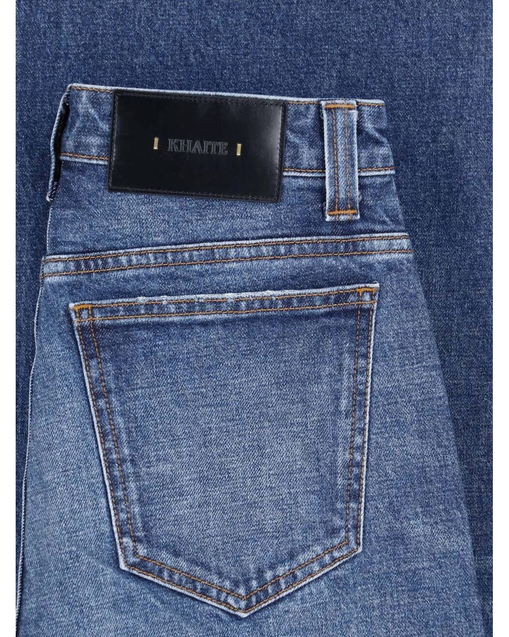 Khaite Blue High-Rise Wide-Leg Jeans
