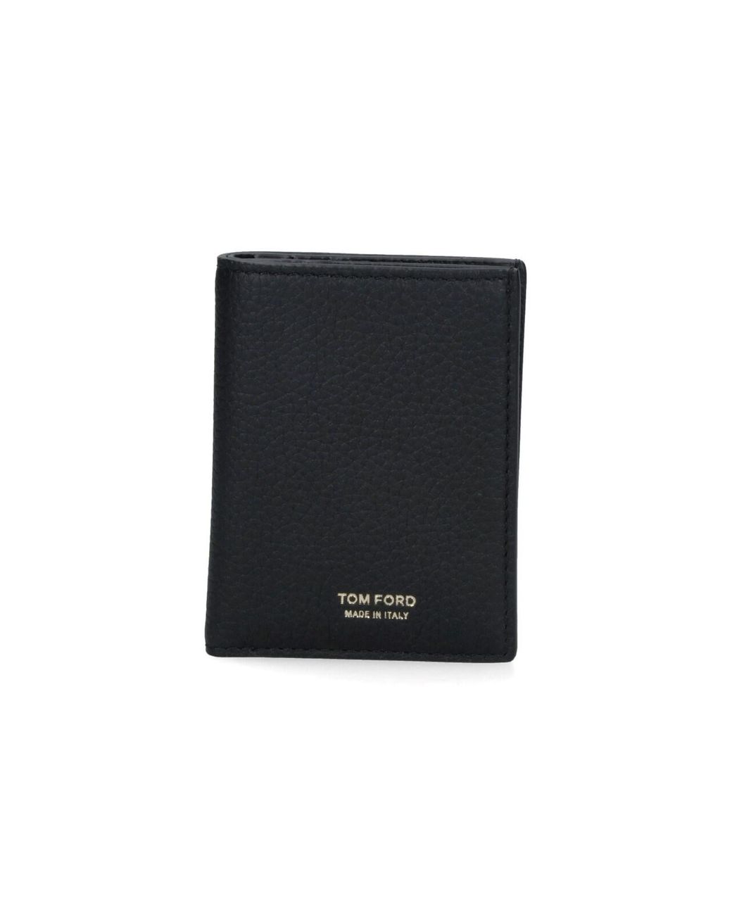 Tom Ford Black Pebbled Leather Card Holder for men