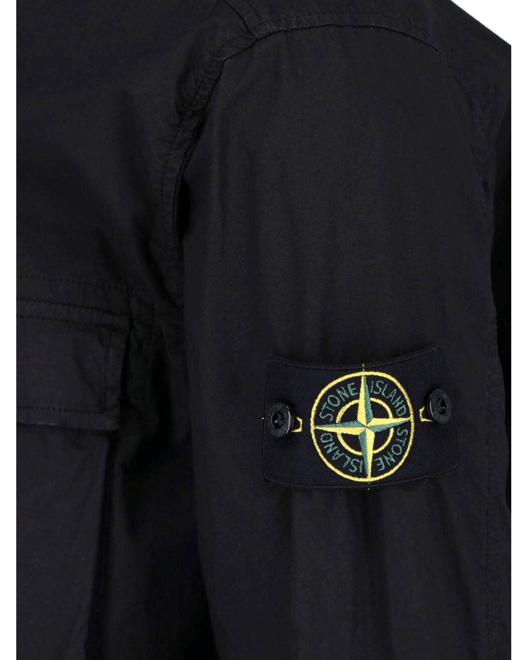 Stone Island Blue Cotton Button Shirt for men