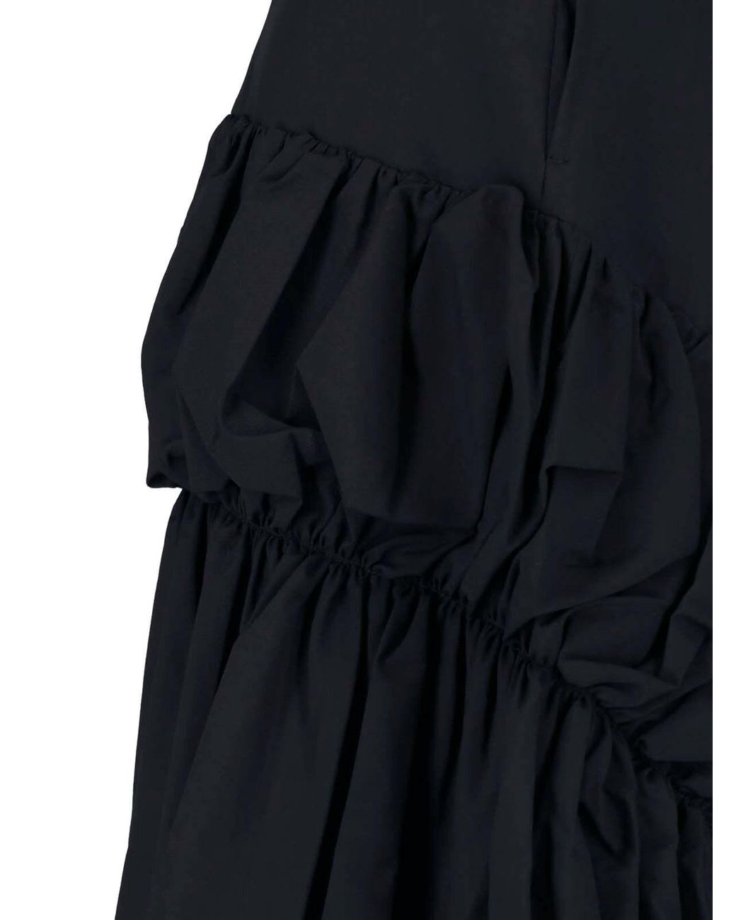 Comme des Garçons Blue Asymmetrical Draped Wool Skirt