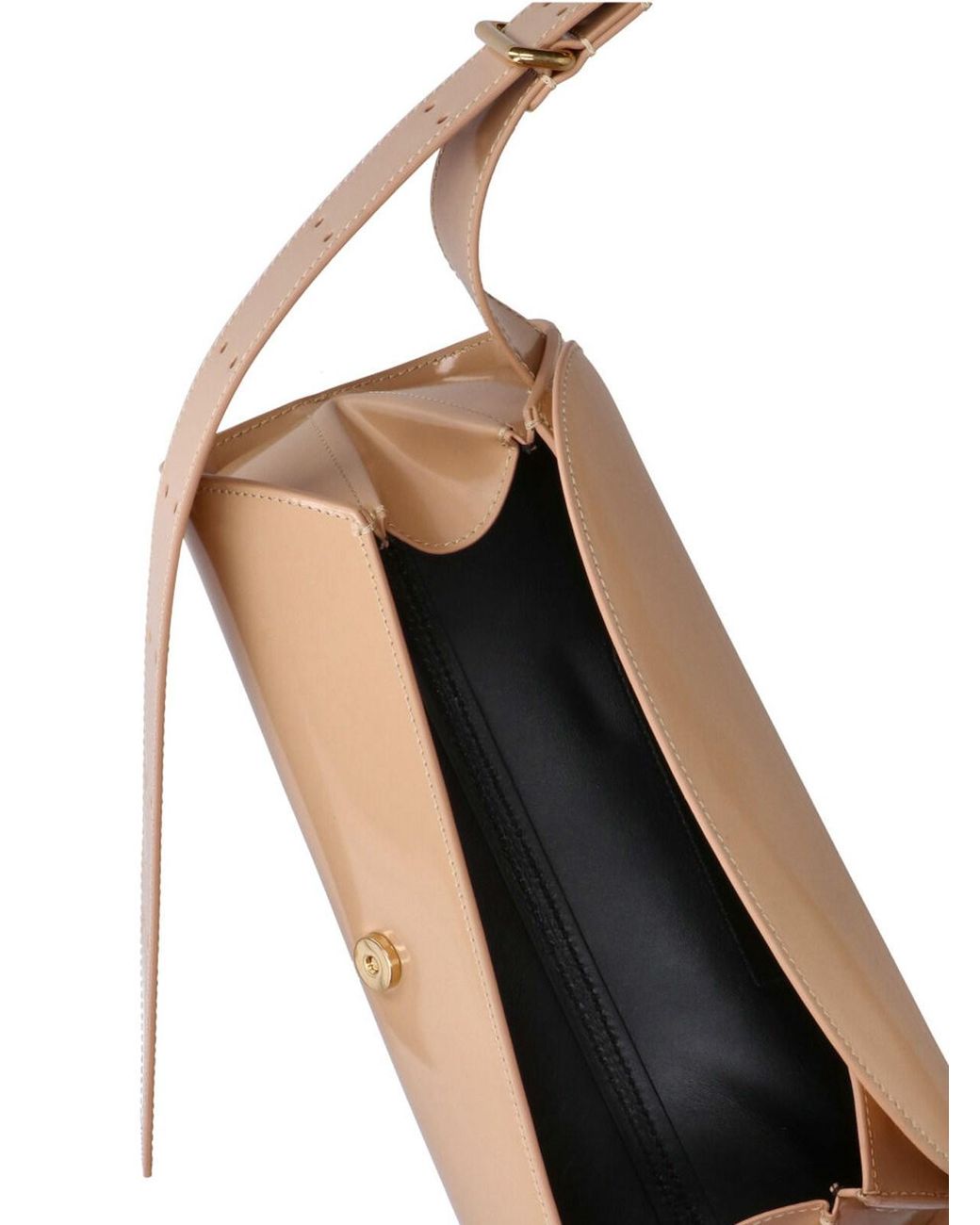 Jil Sander White Patent Leather Shoulder Bag