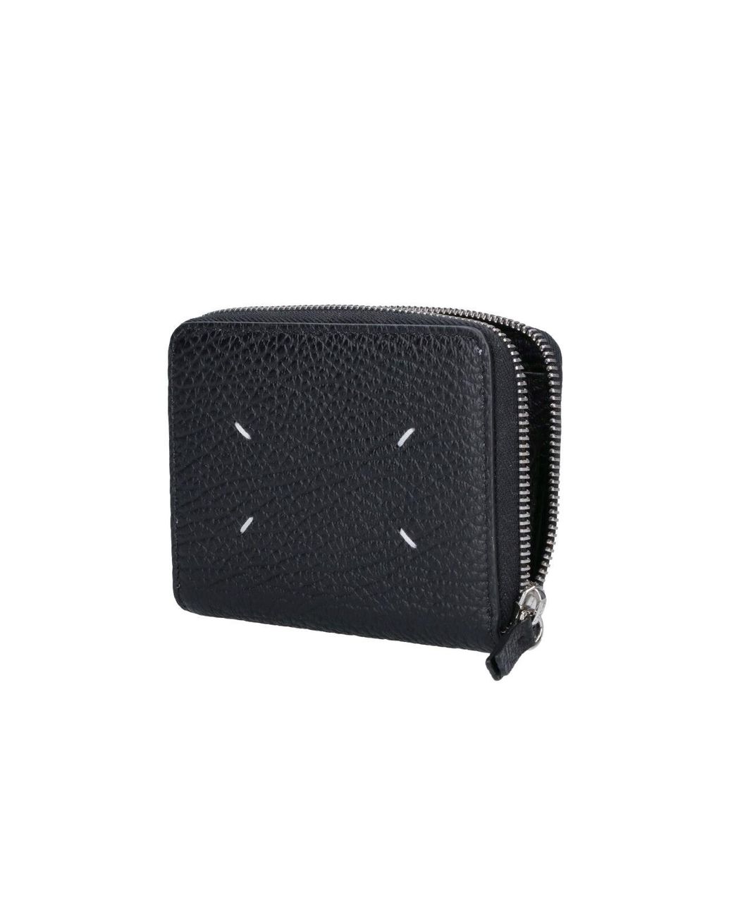 Maison Margiela Black Zip-Around Wallet With Stitch Detail