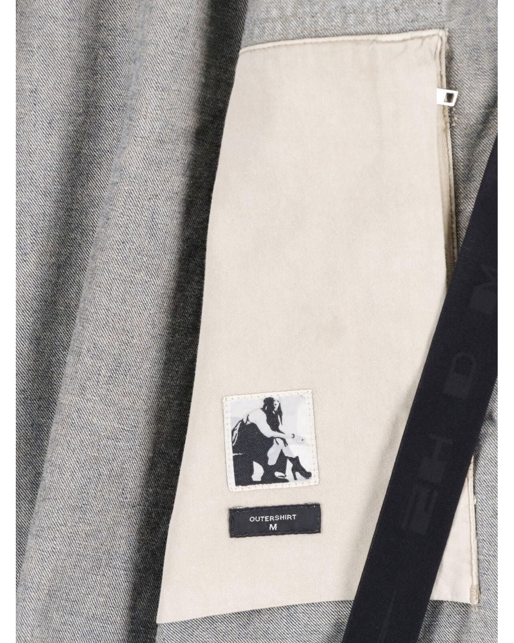 Rick Owens Blue Shirt With "Jumbo" Buttons for men