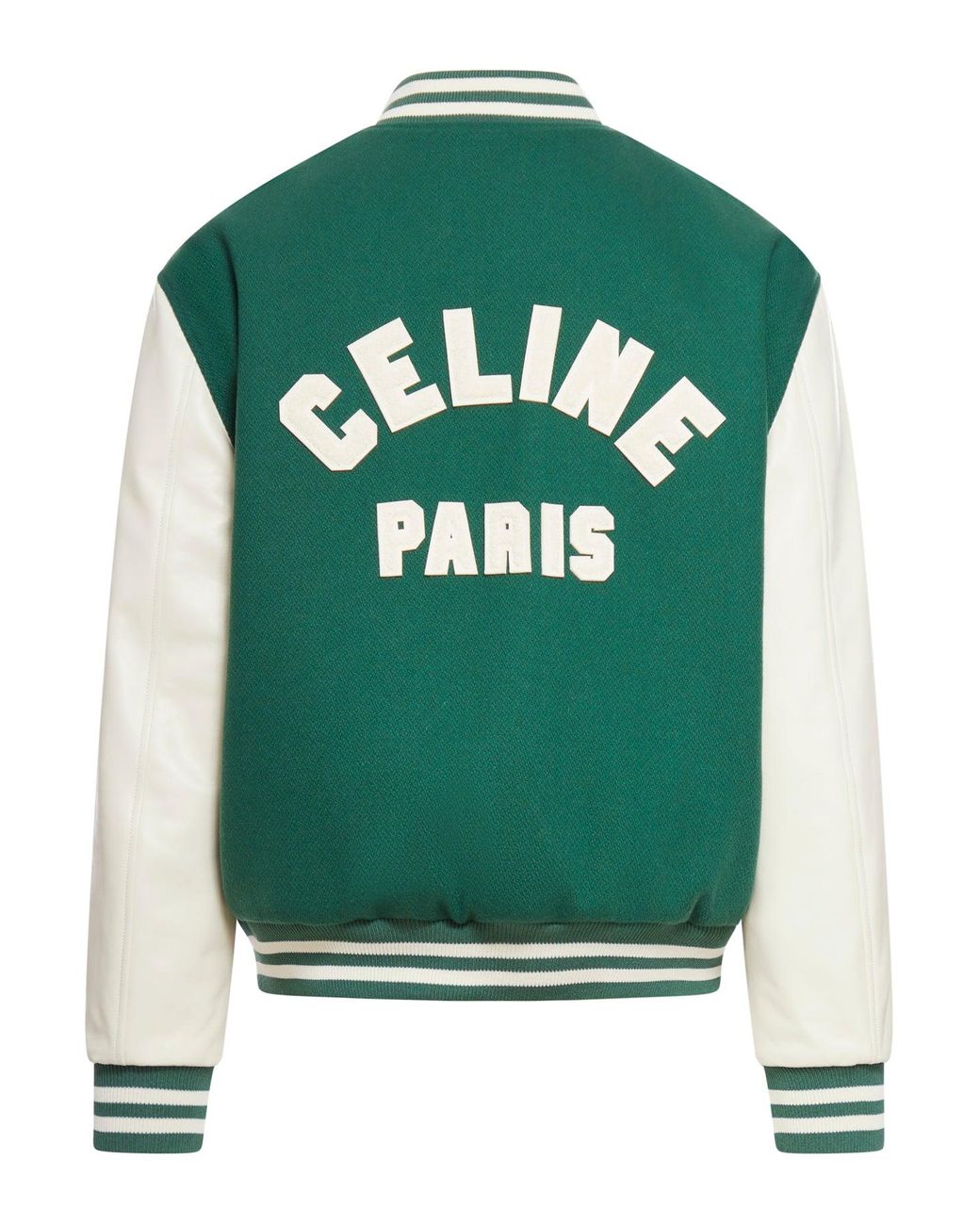 Celine Bomber Jacket With Leather Sleeves in Green for Men Lyst UK