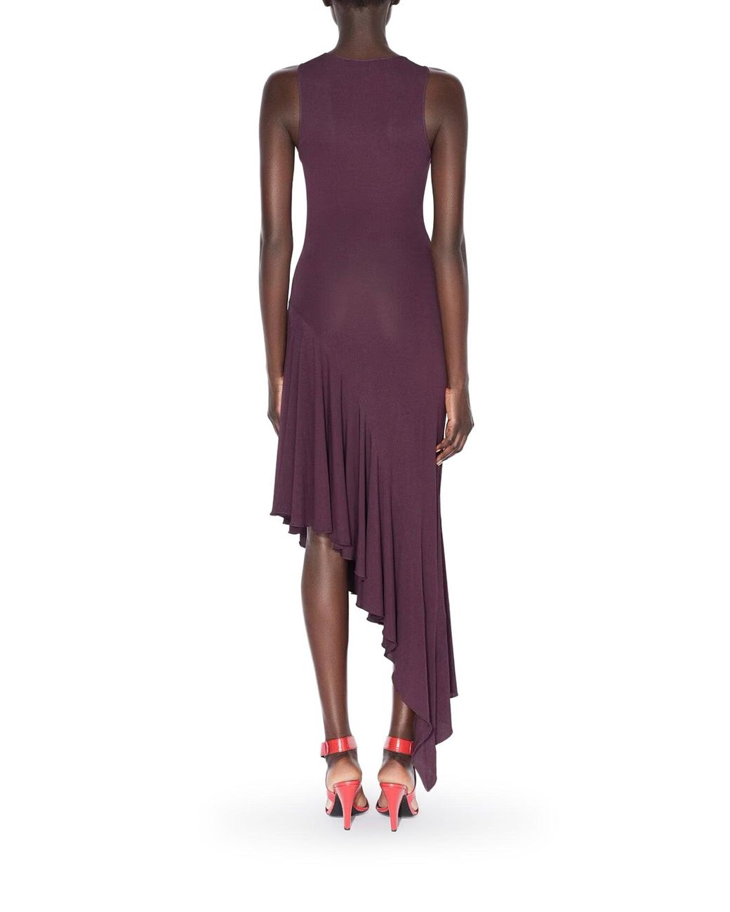 Alaïa Purple Asymmetrical Fluid Jersey Dress