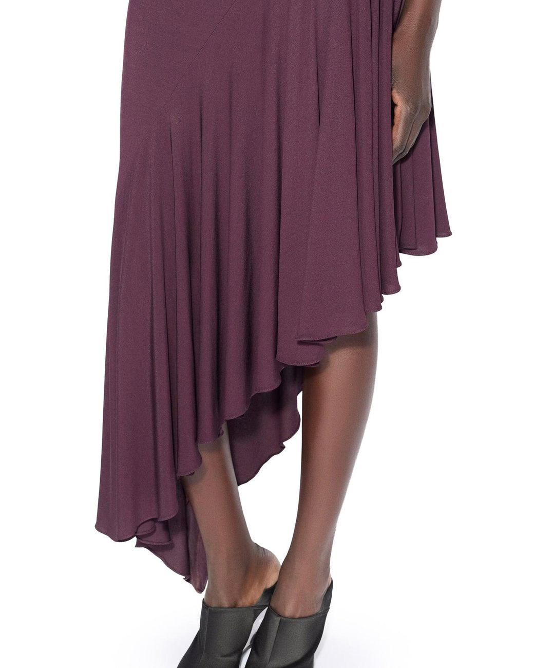 Alaïa Purple Asymmetrical Fluid Jersey Dress