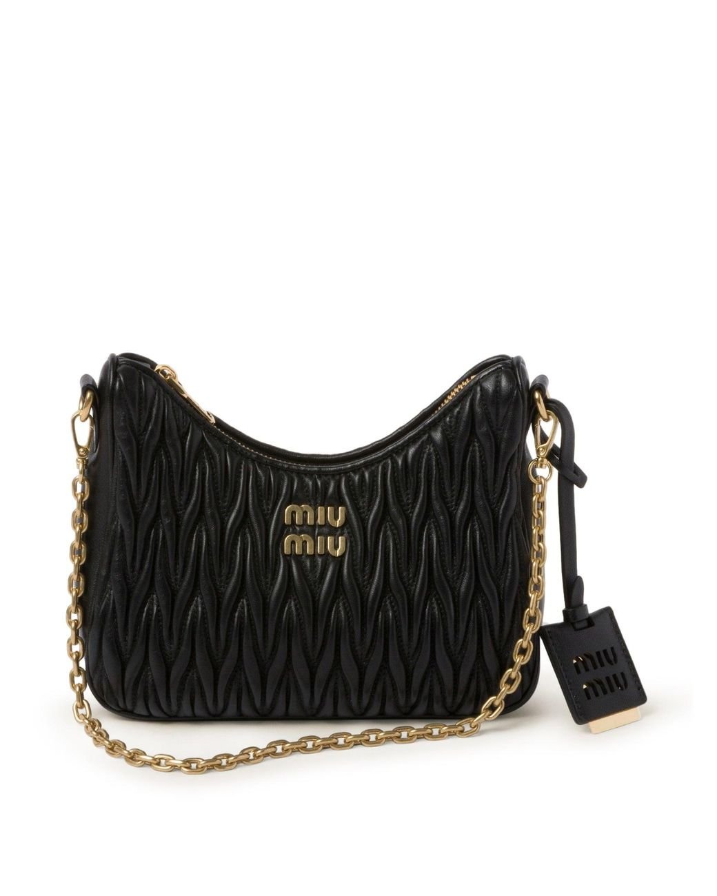 Miu Miu Bandoliera Matelasse` in Black | Lyst