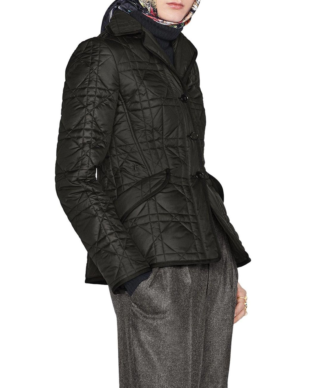 ジャケット Dior Essentials MACROCANNAGE BAR JACKET Macrocannage Bar Jacket Black Quilted Technical Taffeta | DIOR