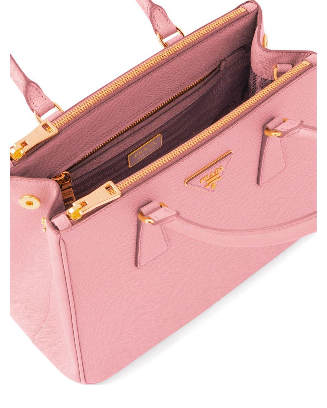 Petal Pink Small Saffiano Leather Prada Panier Bag