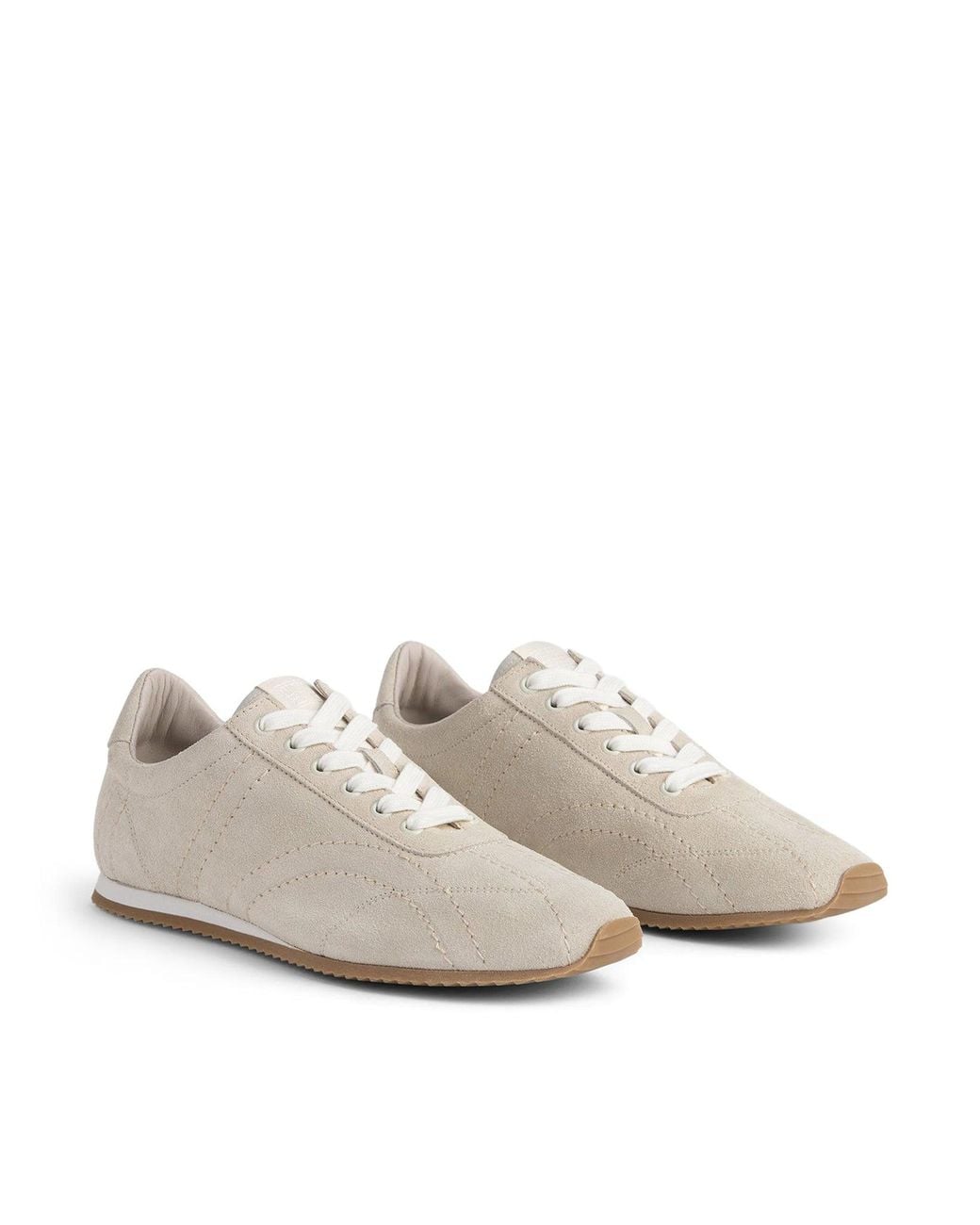 Totême  White Flex Suede Sneakers