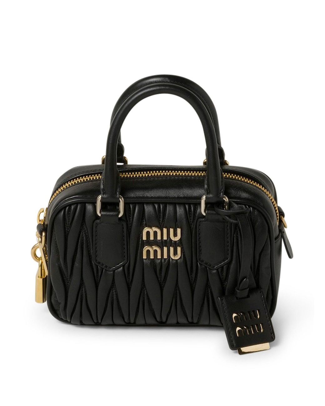 Miu Miu Quilt Bag In Matelassé Nappa Leather in Black Lyst