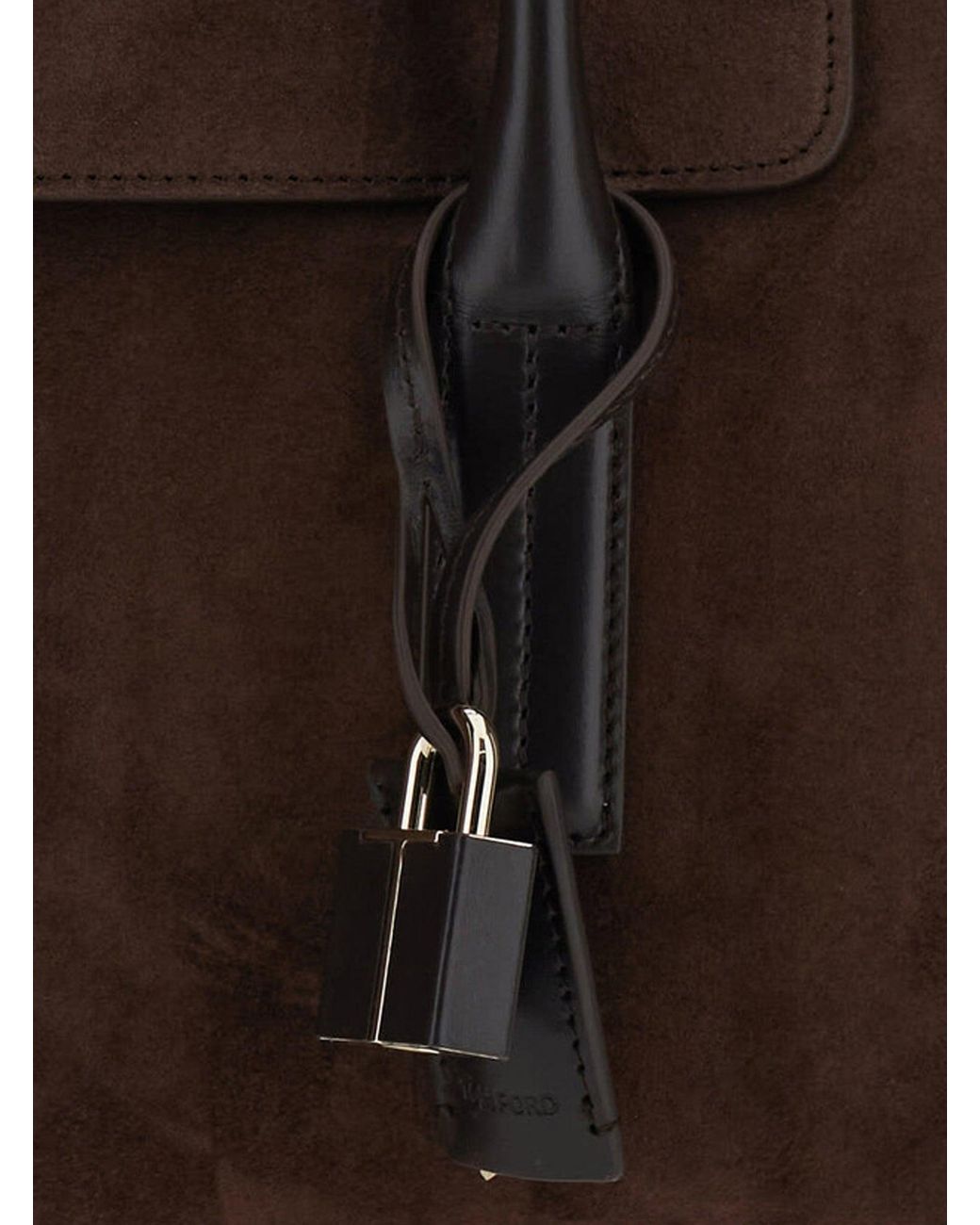 Tom Ford Brown Large Eclipse Suede Bag