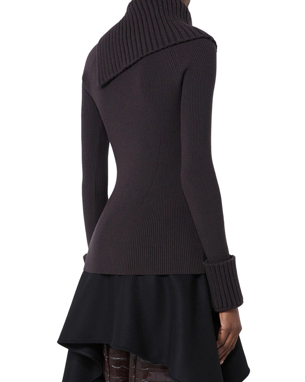 Sportmax Black Fitted Stretch Wool Sweater