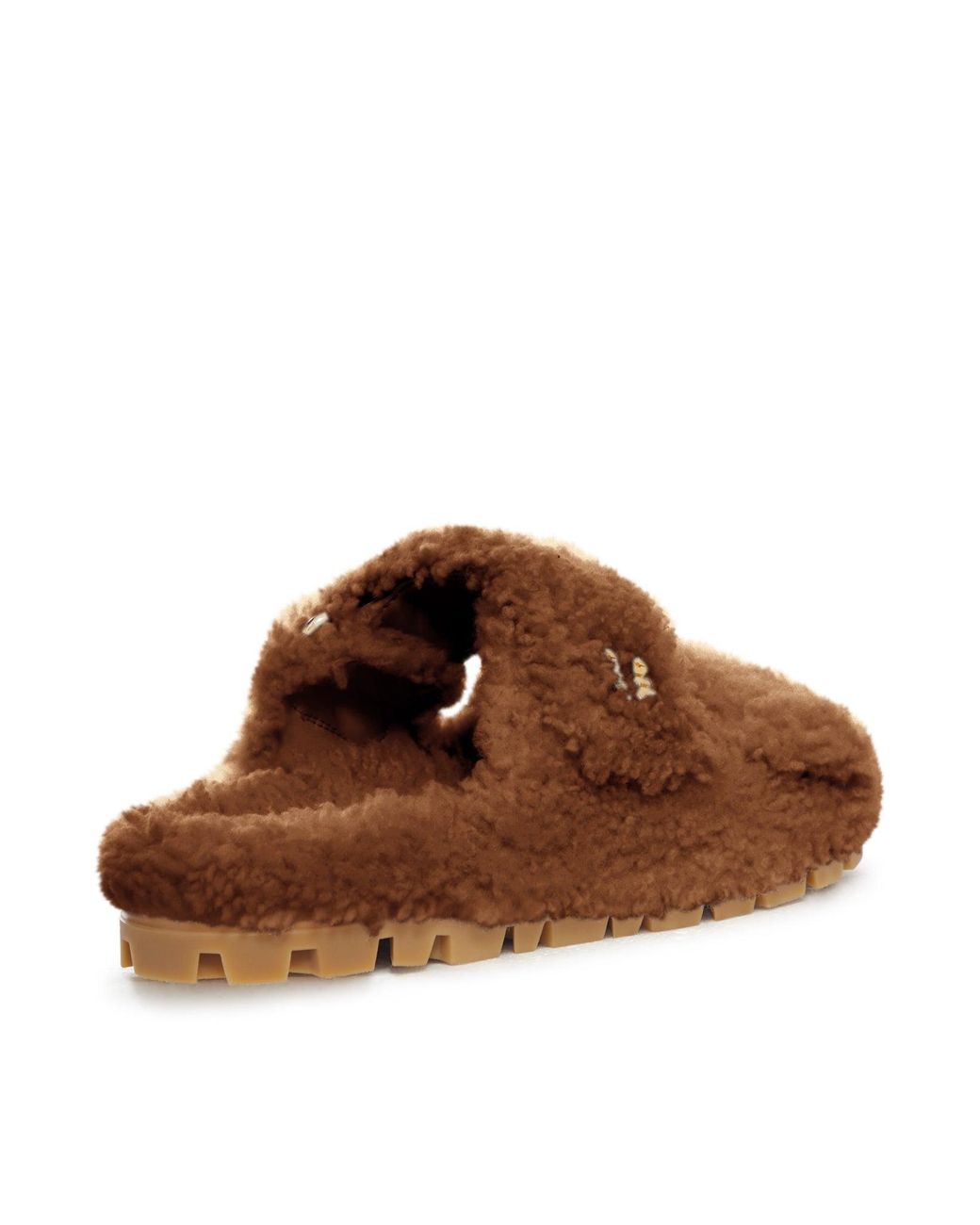 Miu Miu Brown Shearling Sandals