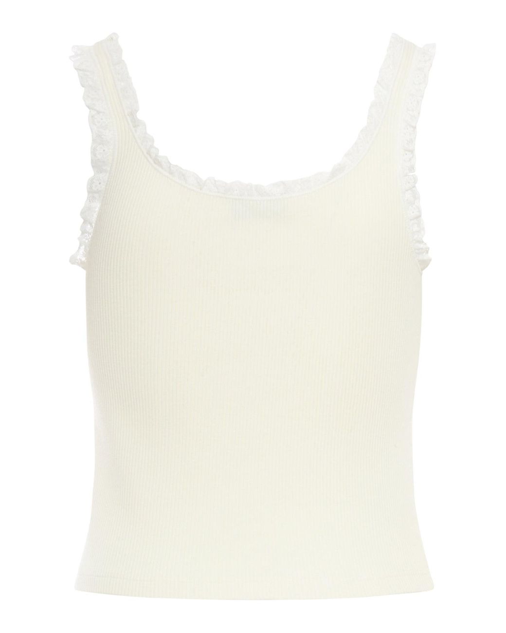 miu miu リボン付きホワイトタンクトップ miu miu リボン付きホワイトタンクトップ Miu Miu Ribbed Tank