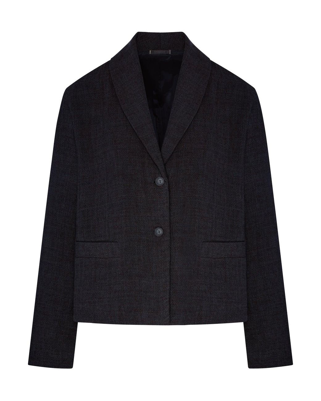 Transit Blue Single-Breasted Jacket With Shawl Lapels