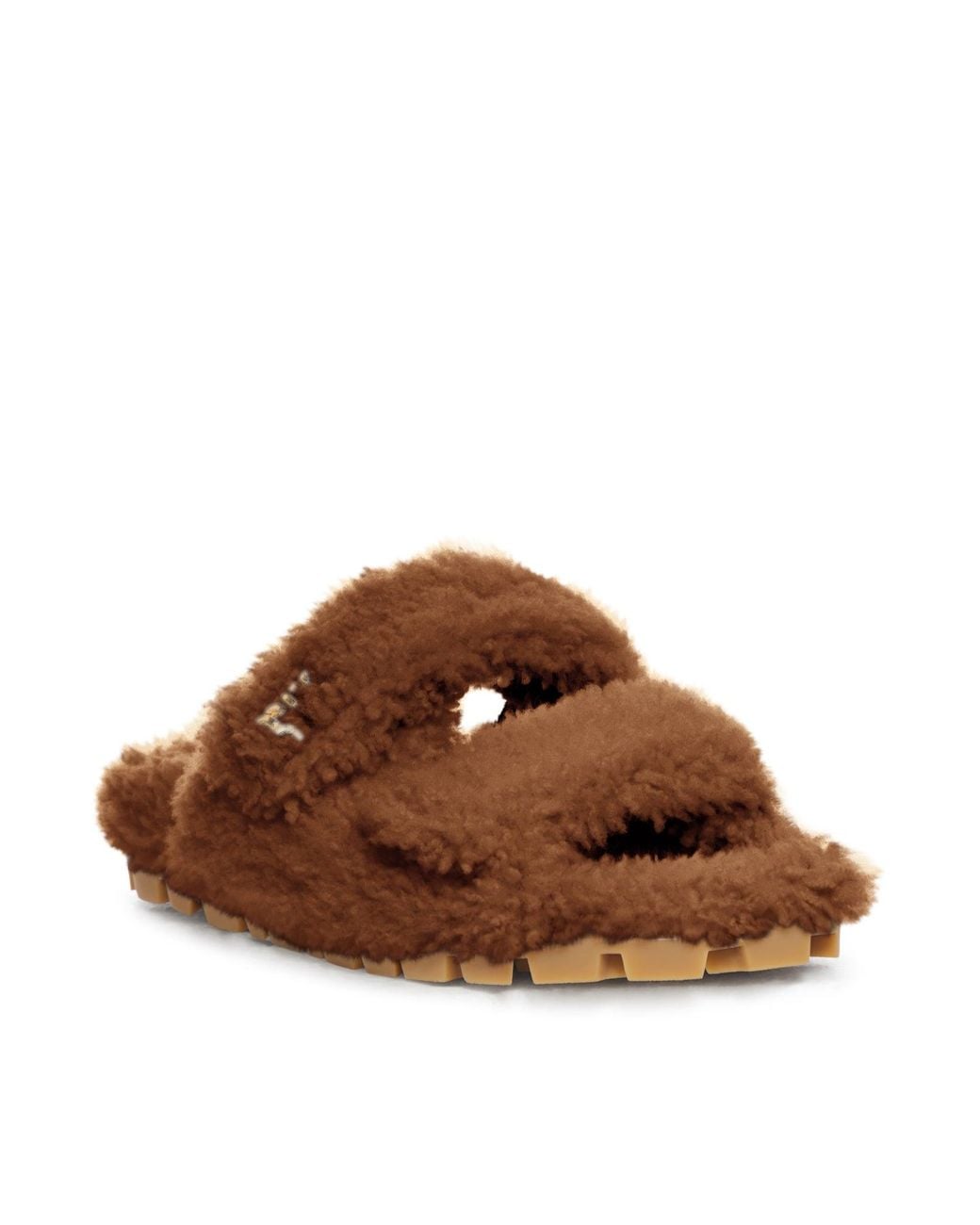 Miu Miu Brown Shearling Sandals
