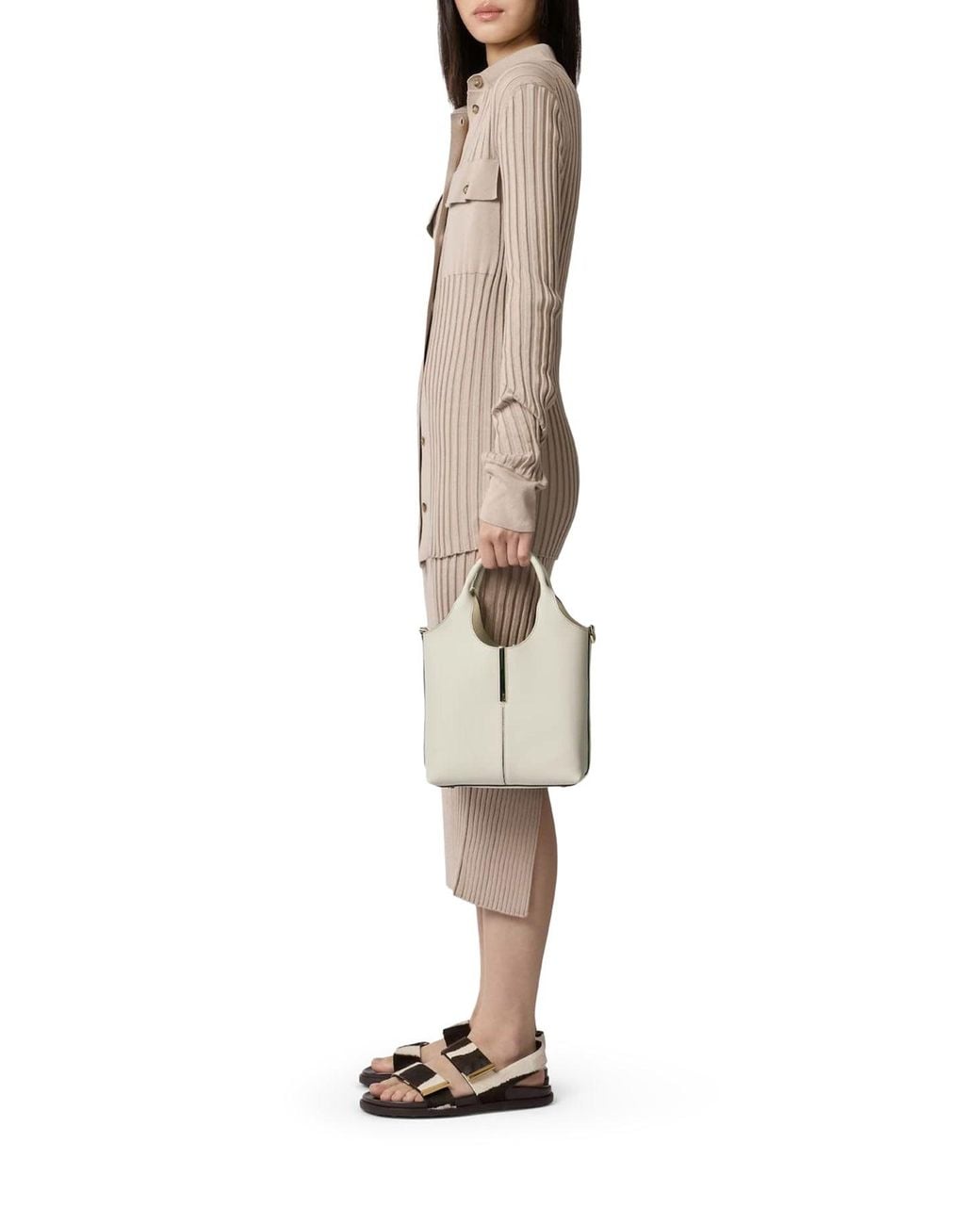 Tod's White Mini Leather Tote Shopping Bag
