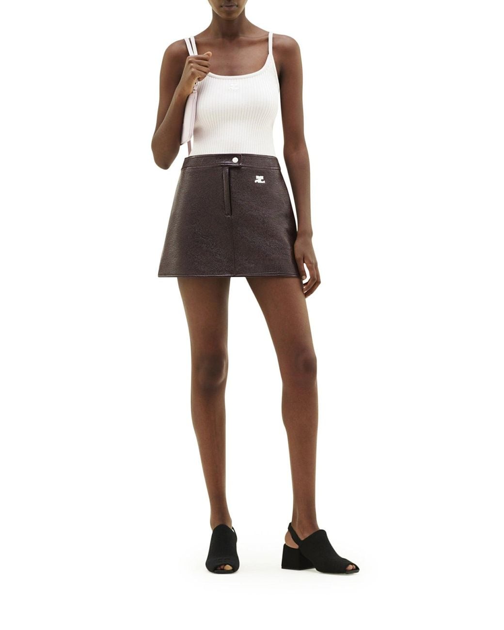 Courreges White Reedition Rib Knit Tank Top