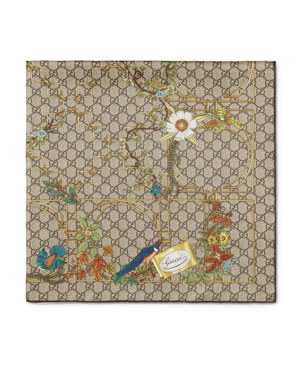 Gucci Metallic Printed Silk Twill Scarf