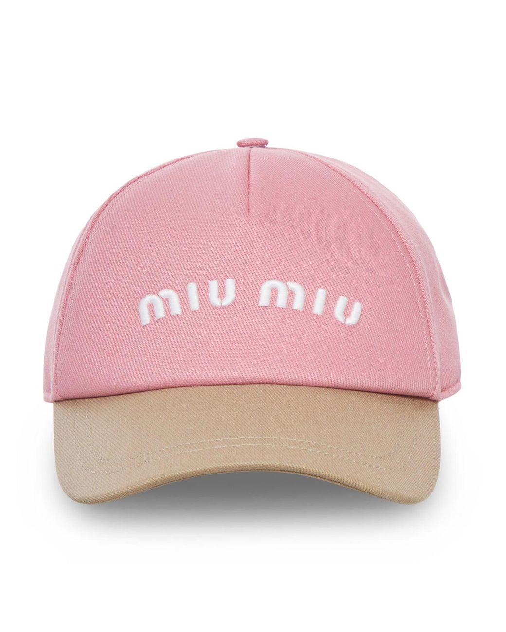 miu miu キャップ ピンク×ブラック Miu Miu Drill Baseball Cap in Pink | Lyst