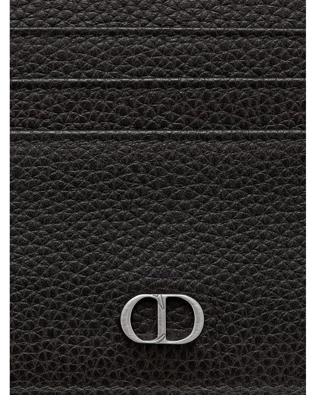 Zipped Long Wallet Black Grained Calfskin with CD Icon Signature