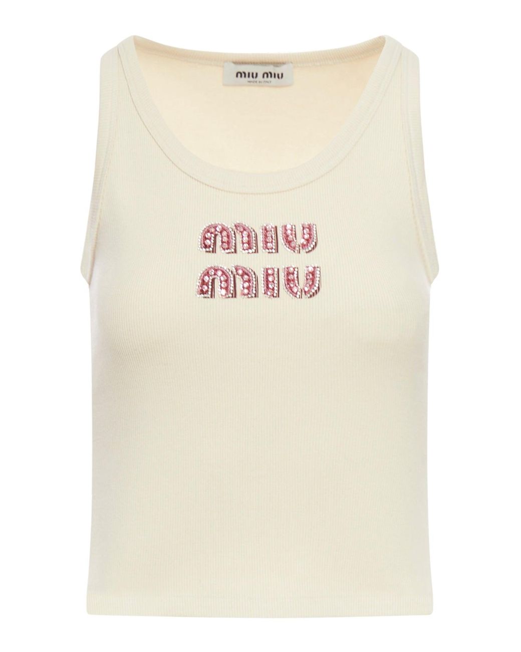 Miu Miu Top With Applications in Natural | Lyst