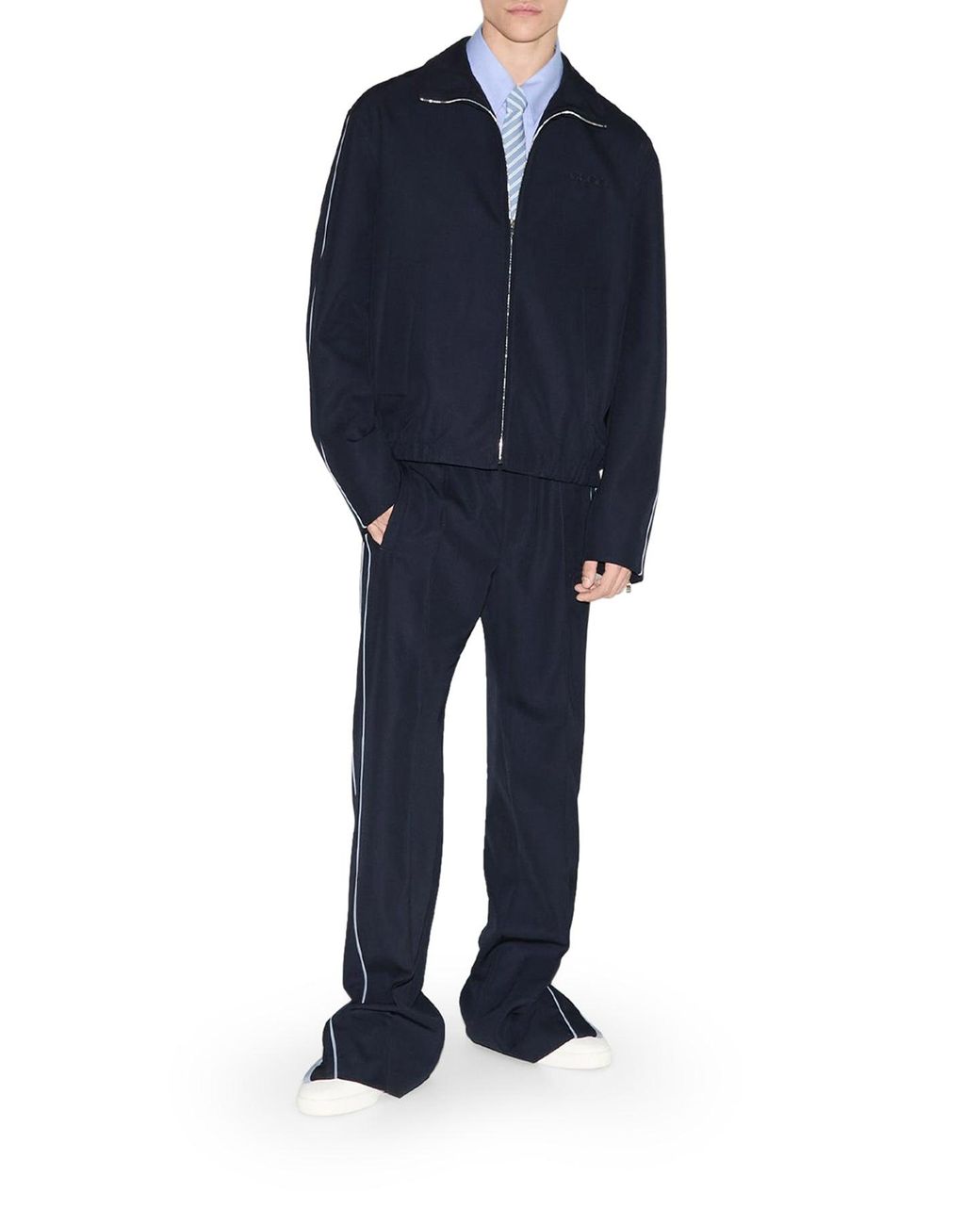 テーラードジャケット GUCCI WOOL TWILL EMBROIDERED JACKET Blue Embroidered Wool-Blend Tweed Jacket | GUCCI | MR PORTER