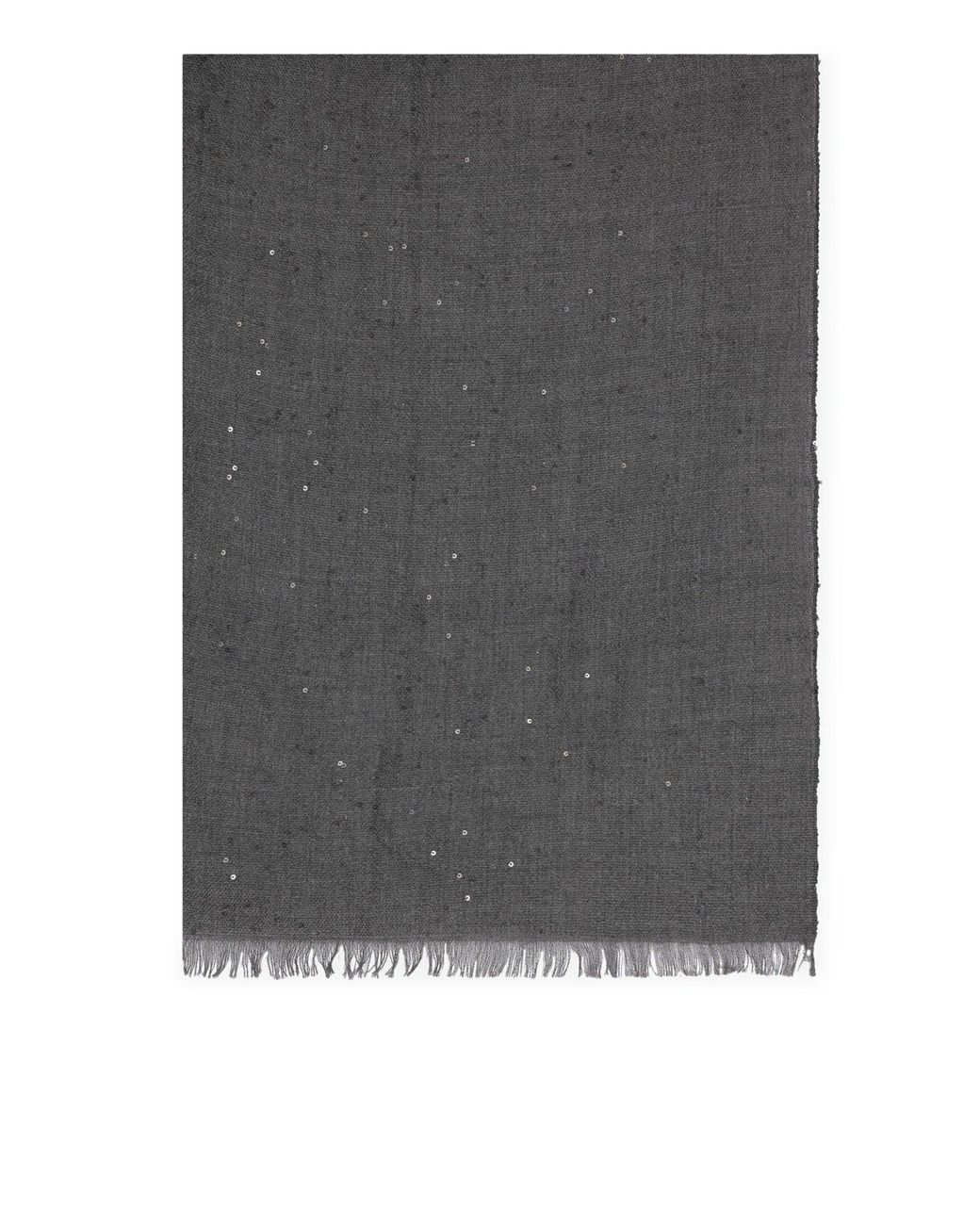 Sciarpa in cashmere e seta con paillettes di Brunello Cucinelli in Gray