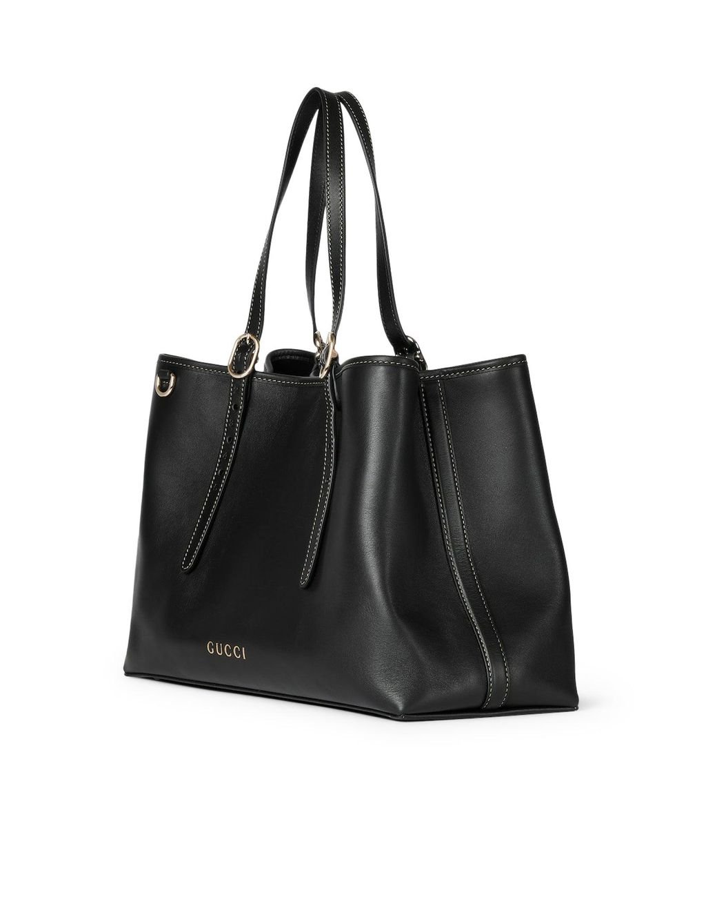 Gucci Gg Emblem Medium Size Shopping Bag in Black | Lyst UK