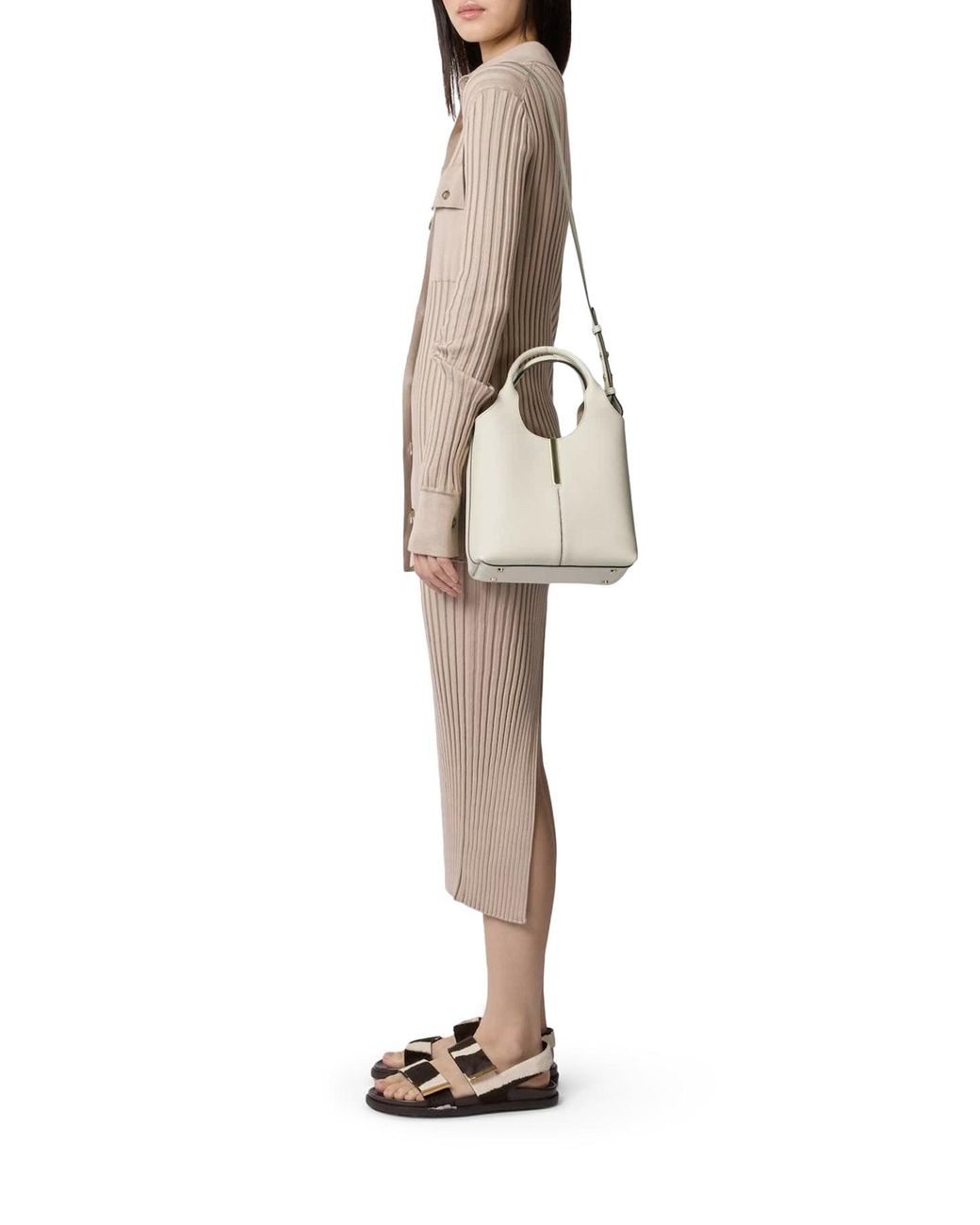 Tod's White Mini Leather Tote Shopping Bag
