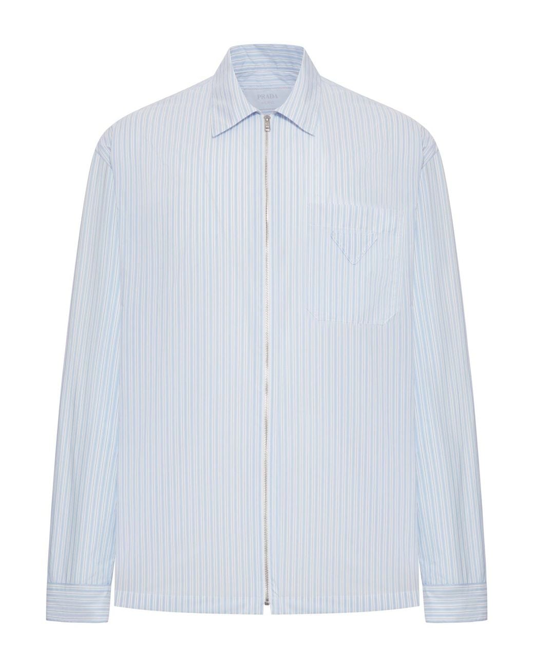 Prada White Technical Fabric Shirt With Striped Pattern for men
