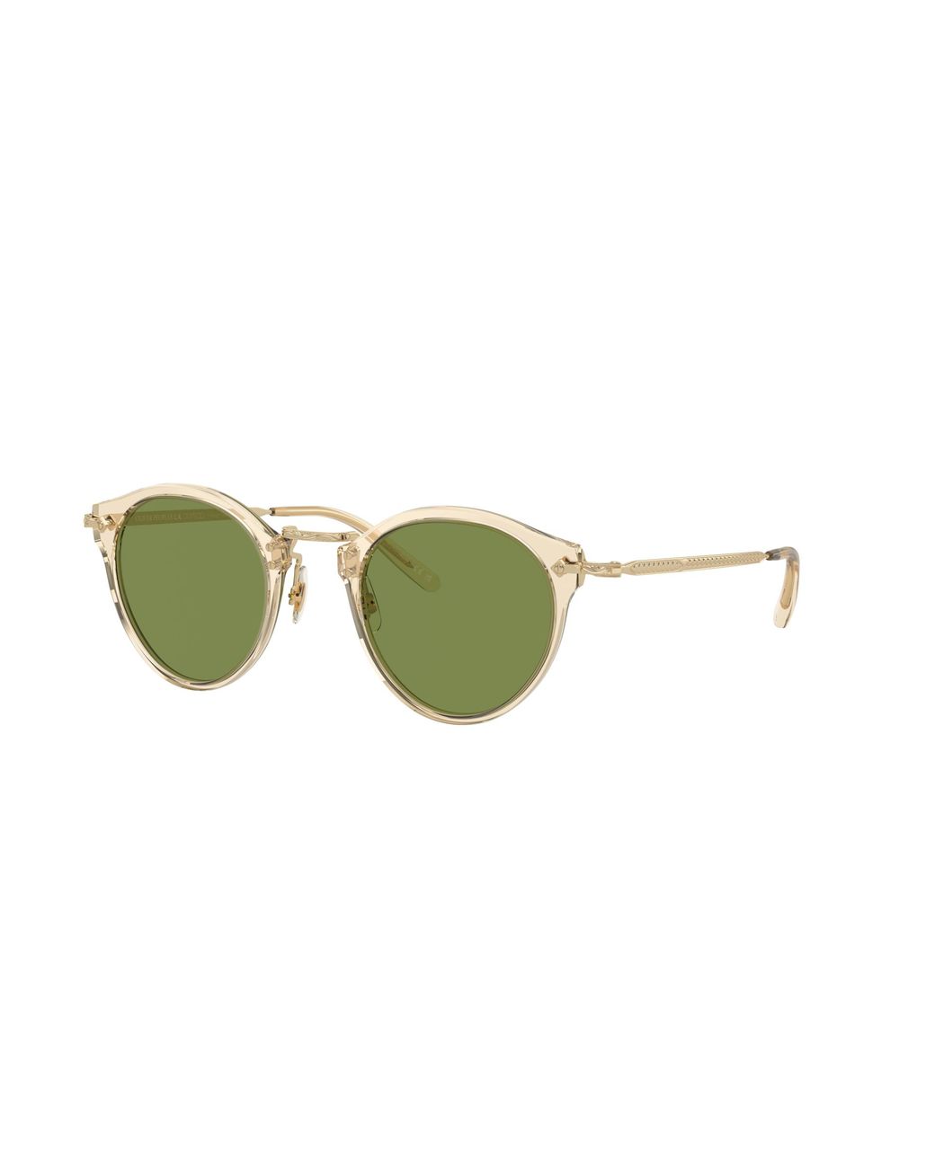 Oliver Peoples Green Semitransparent Acetate & Metal Round Sunglasses for men