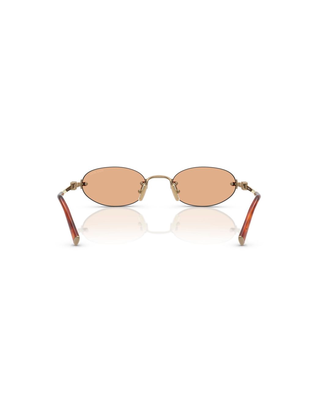 Miu Miu Black Mu52ys Orange Lens Metal Sunglasses