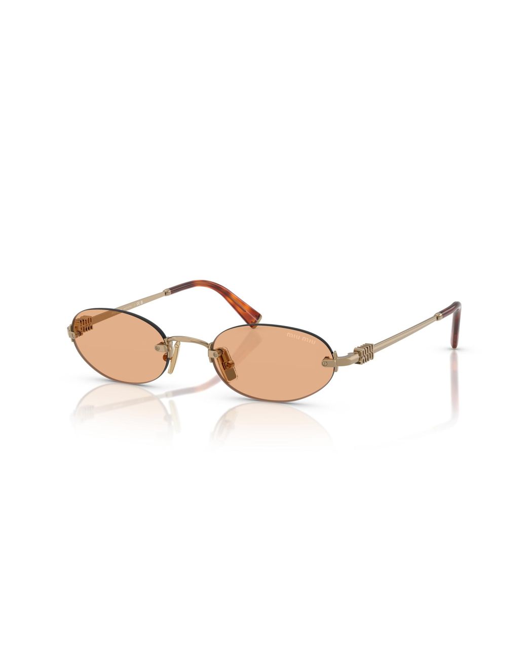 Miu Miu Black Mu52ys Orange Lens Metal Sunglasses