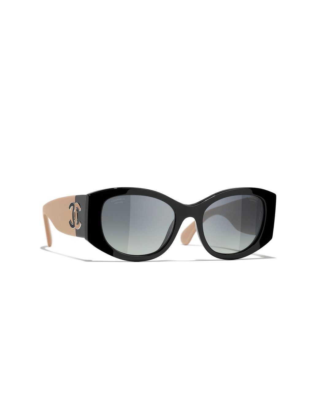 Chanel Black Sunglass Oval Sunglasses Ch5524
