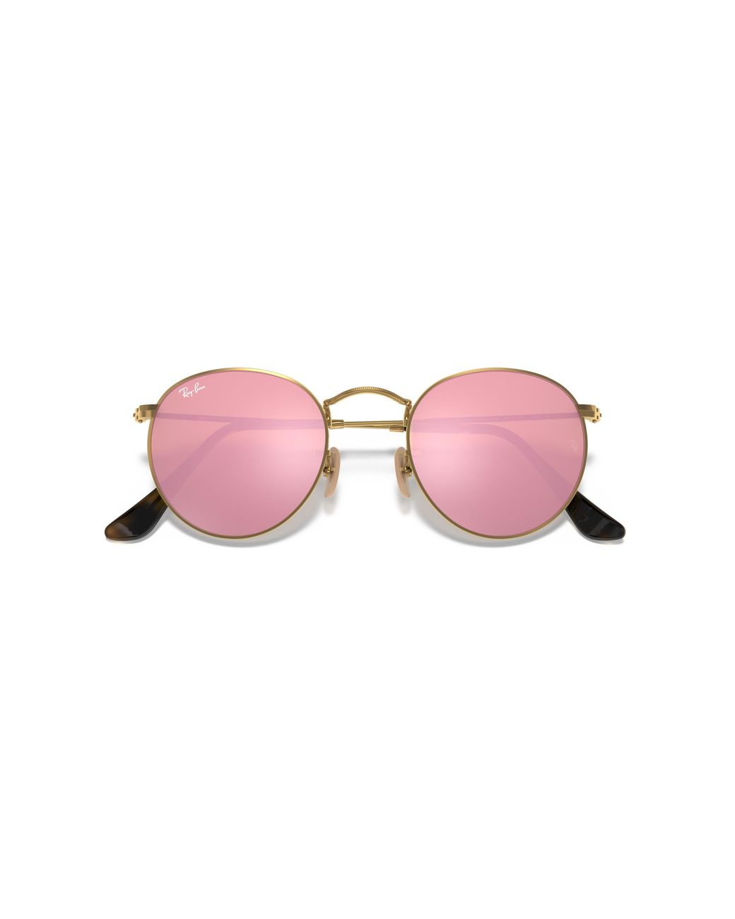 Ray-Ban Black Round Flat Lenses Sunglasses Frame Brown Lenses