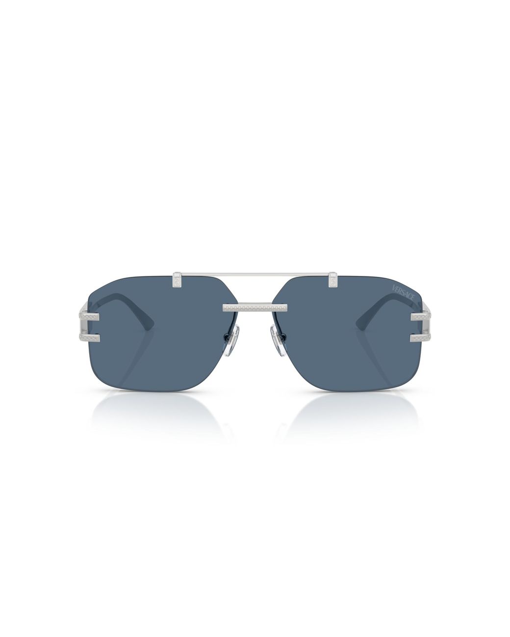 Versace Black Damier Plaque Sunglasses for men
