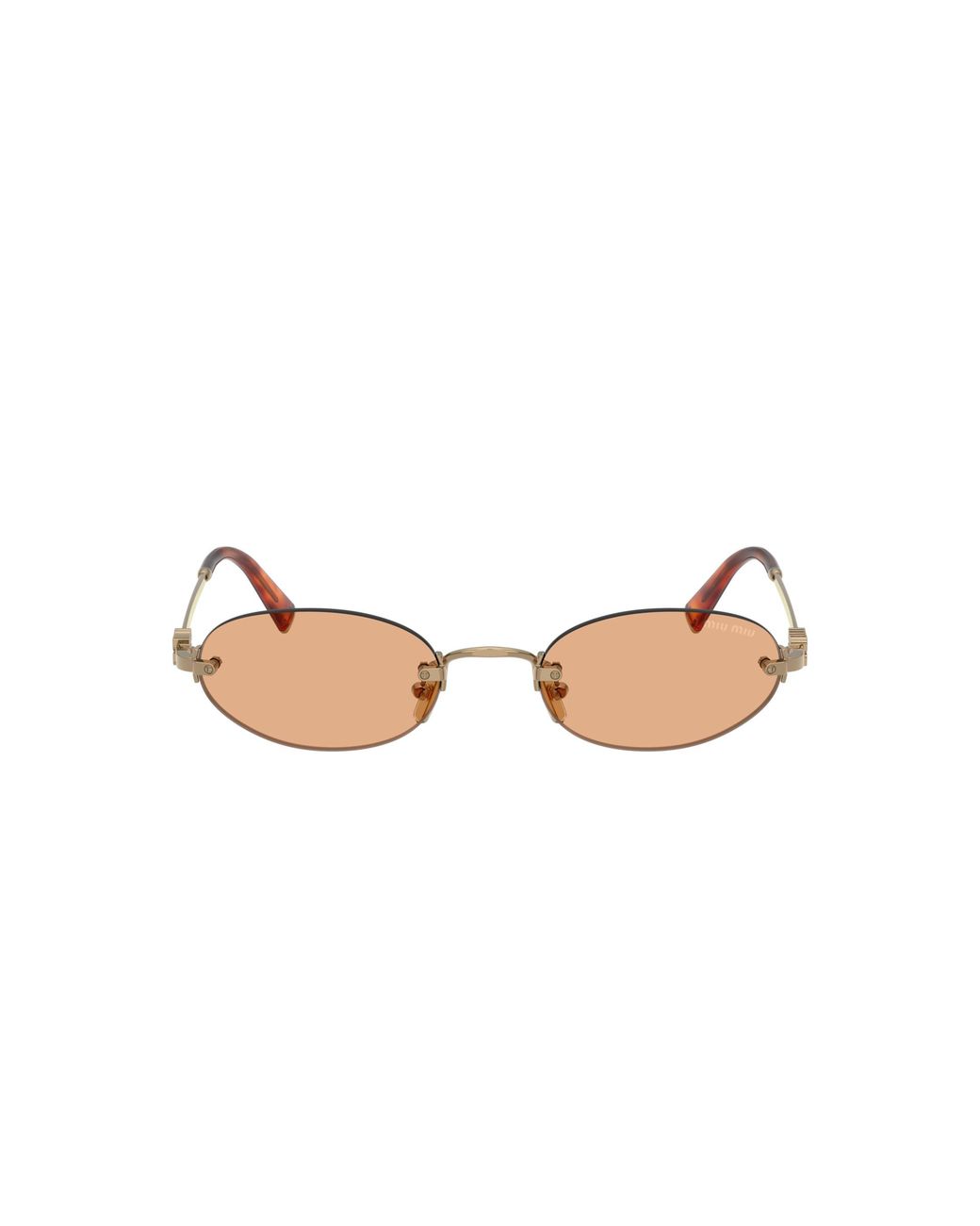 Miu Miu Black Mu52ys Orange Lens Metal Sunglasses