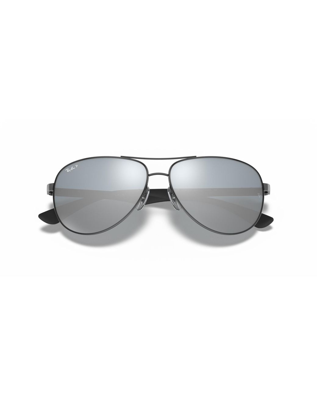 Ray-Ban Multicolor Sunglasses Male Carbon Fibre - Silver Frame Silver Lenses 61-13 for men