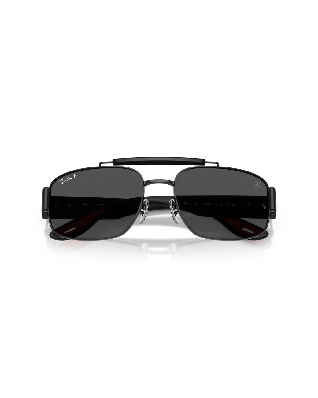 Ray-Ban Black Sunglass Rb3797m Scuderia Ferrari Collection Polarized+ Lenses