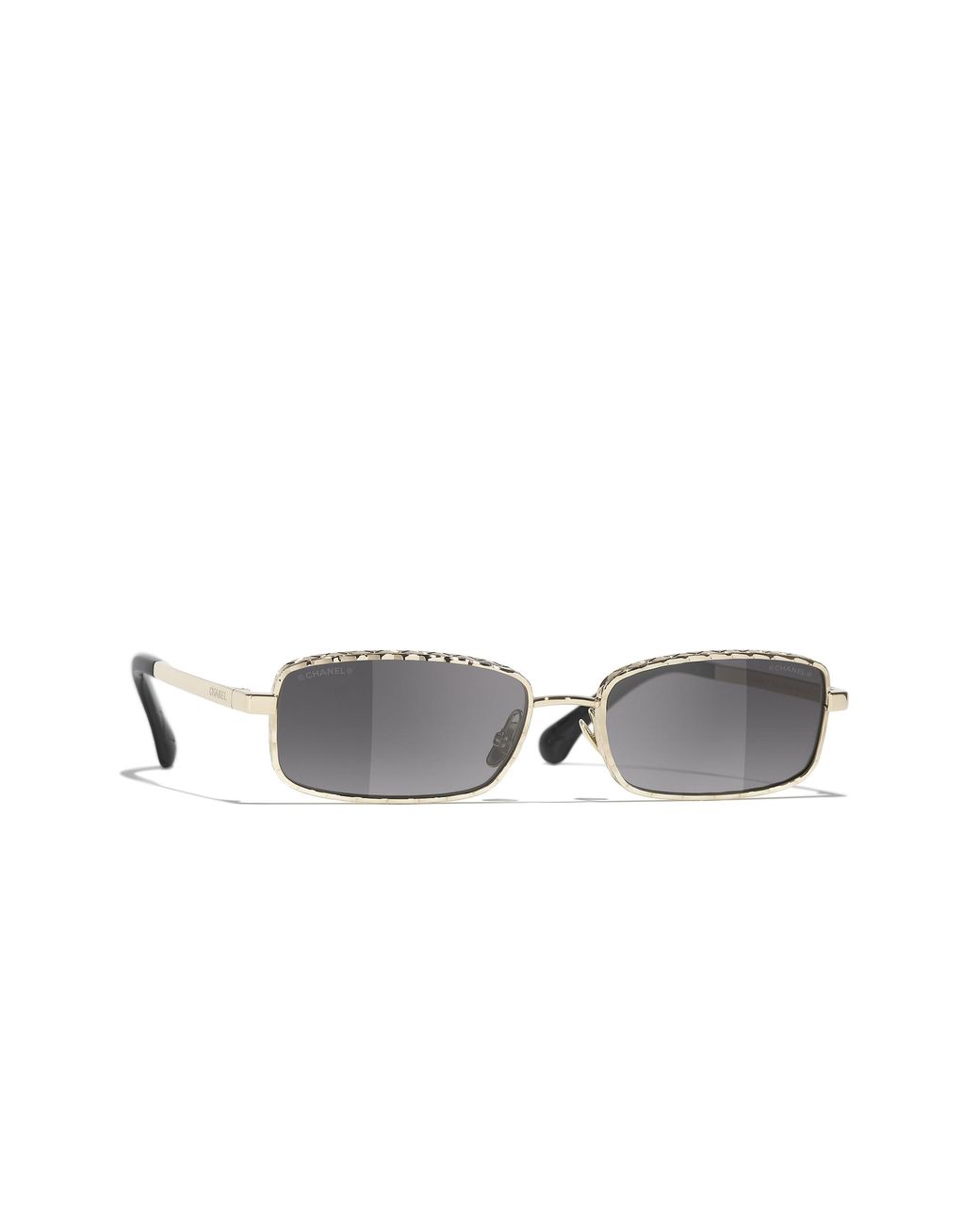 Chanel Black Sunglass Rectangle Sunglasses Ch4295