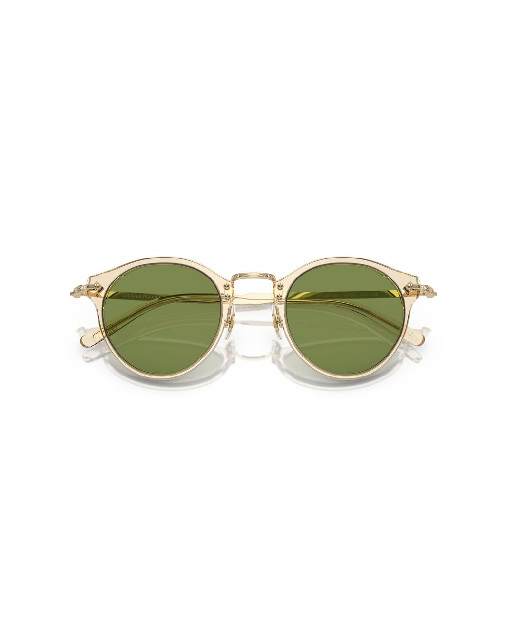 Oliver Peoples Green Semitransparent Acetate & Metal Round Sunglasses for men