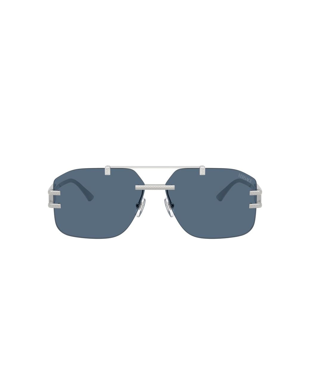 Versace Black Damier Plaque Sunglasses for men