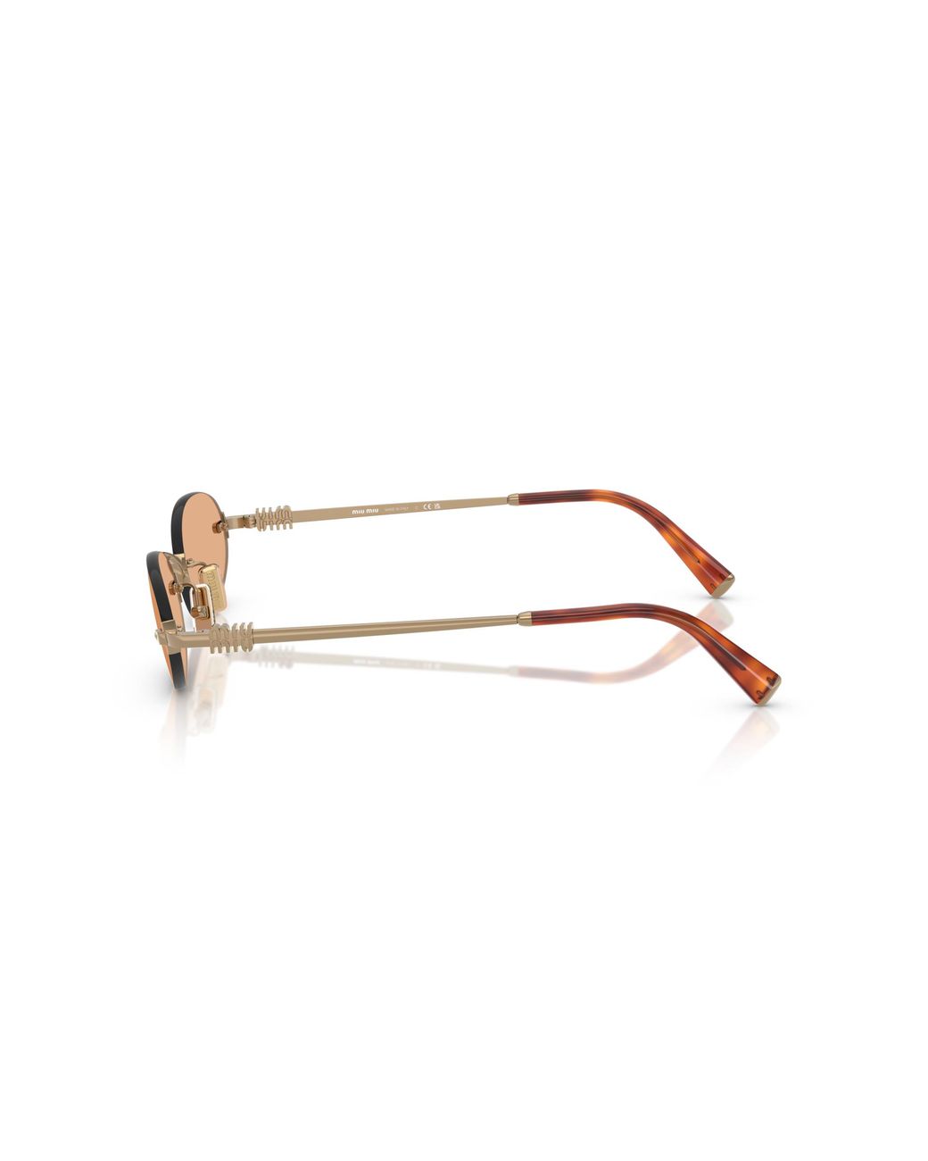 Miu Miu Black Mu52ys Orange Lens Metal Sunglasses