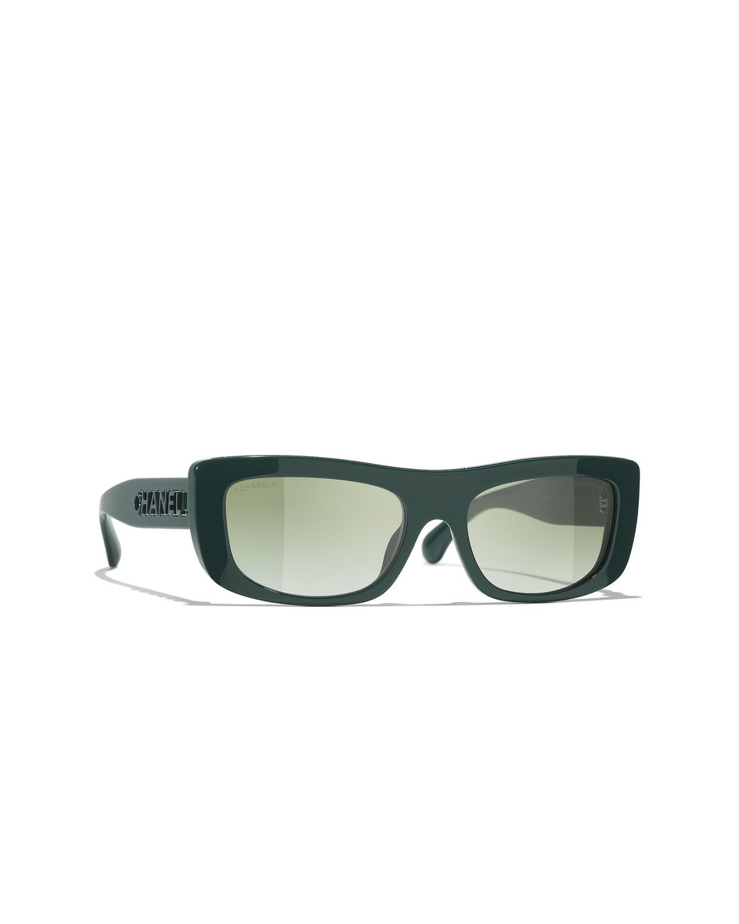 Chanel Green Sunglass Rectangle Sunglasses Ch5559